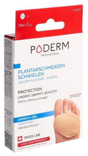 PODERM, Fußsohlenschmerzen & Schwielen Schutz X2 - Größe S - Von Podologen Empfohlen - 100% Natürlich & Vegan - Swiss Made Unisex  S