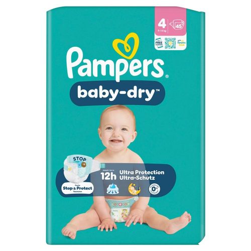 Pampers, Pampers Baby Dry Windeln Gr.4 Maxi 9-14kg 45 Stück