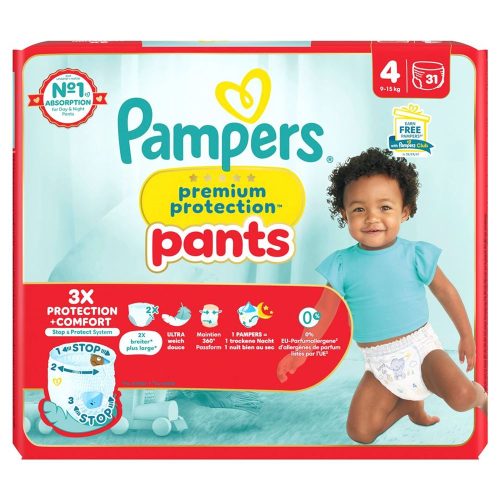 Pampers, Pampers Premium Protection Pants, Grösse 4, 9-15kg, Maxi, Sparpack (31 Stk)