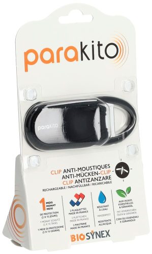 parakito, PARA'KITO Mückenschutz Clips für Kinderwagen Rucksack schwarz (1 Stk)