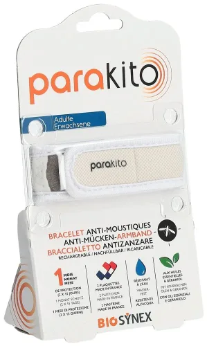 parakito, parakito Mückenarmband Erwachsene weiss (1 Stk)