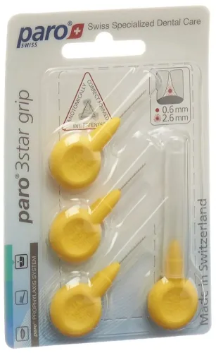 Paro, paro 3STAR-GRIP 2.6mm gelb zylindrisch (4 Stk)