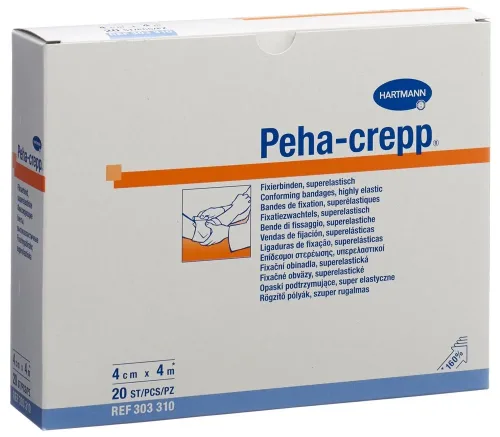 Peha-crepp, Peha-crepp Kreppbinde 4mx4cm weiss (20 Stk)