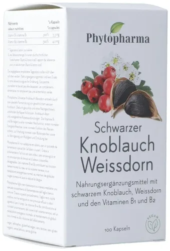 Phytopharma, Phytopharma - Schwarzer Knoblauch Weissdorn Kapseln, 51 g