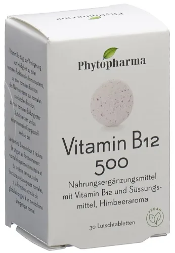 Phytopharma, Phytopharma - Vitamin B12500 Lutschtablette, 30 Stück