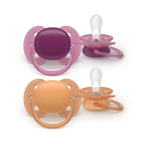 Philips, Philips Avent Schnuller Ultra Soft 18+ Monate dunkelrot/ocker 2 Stk