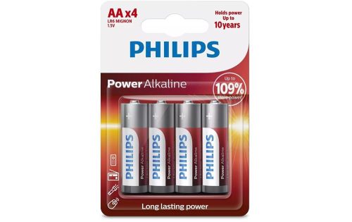 Philips, Philips Power LR6 Mignon (AA)-Batterie Alkali-Mangan 1.5 V 4 St.