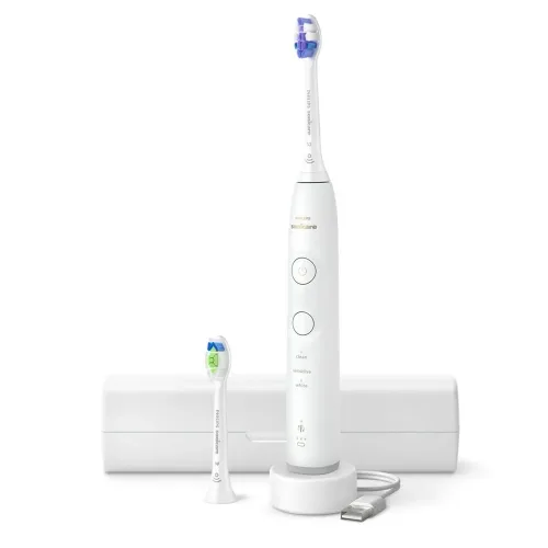Philips Sonicare, Philips Sonicare Elektrische Zahnbürste "Series 6500 HX7410/02" 2 Stk. Aufsteckbürsten mit Andruckkontrolle, 3 Intensitätsstufen, inkl. Ladegerät, Reiseetui
