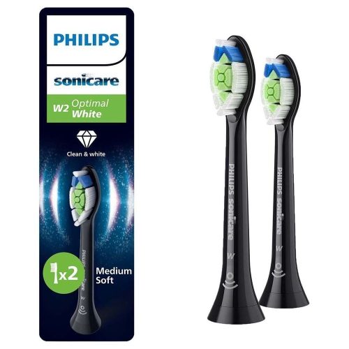 Philips, Philips Optimal weiss W2 2St HX6062/88 schwarz Ersatz-Zahnbürsten – Ersatzbürste/Zahnpflege Zubehör