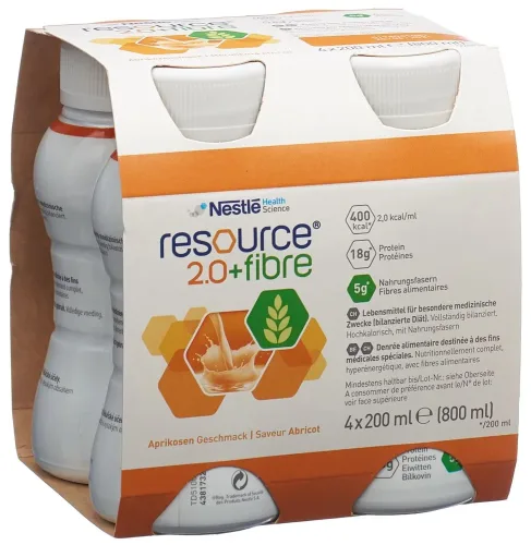 Resource, Resource 2.0 Fibre Drink Aprikose (4x200ml)
