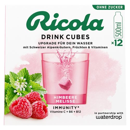 waterdrop, waterdrop x Ricola Drink Cubes Himbeer Melisse (12 Stk)