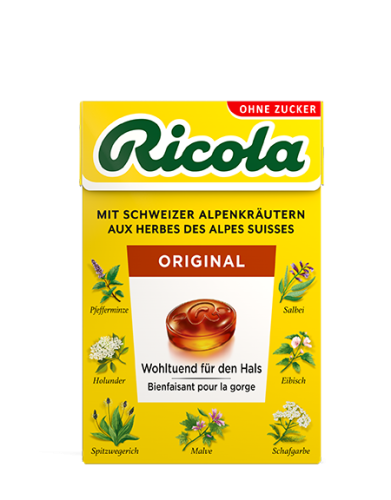 Ricola, Ricola Original Bonbons ohne Zucker mit Stevia (50 g)