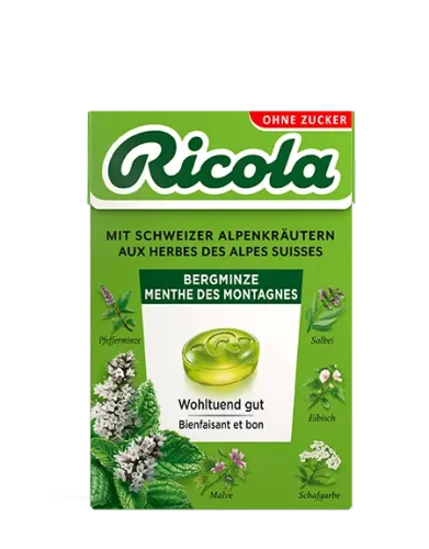 Ricola, Ricola Bergminze Bonbons ohne Zucker (50g)