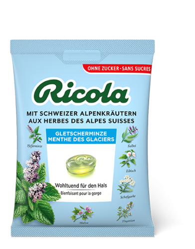 Ricola, Ricola Gletscherminze Bonbons, ohne Zucker (125g)