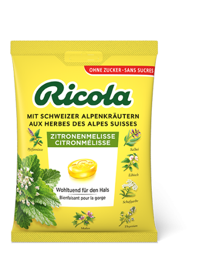 Ricola, Ricola Zitronenmelisse Bonbons, ohne Zucker (125g)