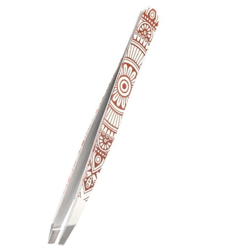 RUBIS, Rubis Pinzette schr&auml;g, Mandala Sonne ros&eacute;gold
