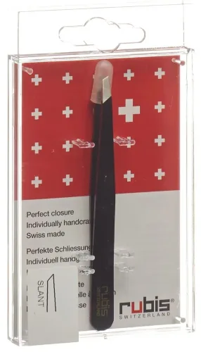 RUBIS, Rubis Pinzette schr&auml;g, schwarz, Inox