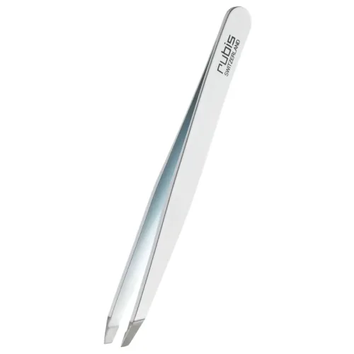 RUBIS, Rubis Pinzette schr&auml;g, weiss, Inox