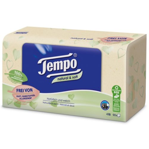 Tempo, Tempo Taschentücher natural & soft Box (90 Stk)