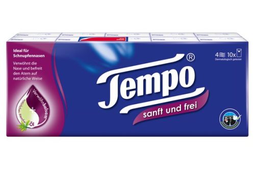 Tempo, Tempo Taschentücher Sanft&Frei (10 x 9 Stk)