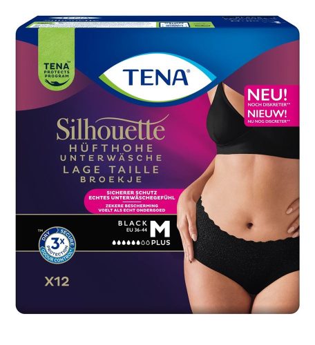 Tena, TENA Silhouette Plus M, Hüftumfang 75-100cm schwarz (12 Stk)