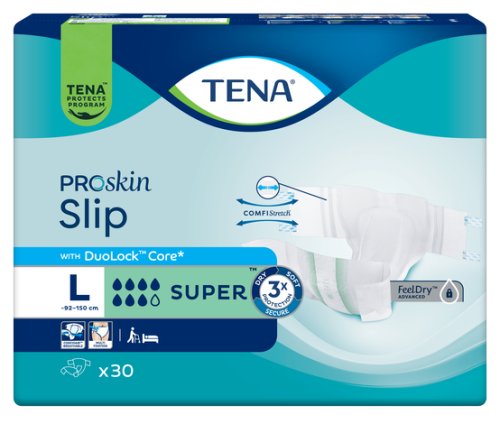 Tena, TENA Slip Maxi, Grösse L, 8 Tropfen, Taille 92-150cm (24 Stk)