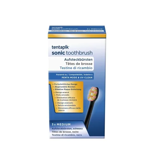 tentapik, tentapik Aufsteckbürsten medium black (3 Stk)