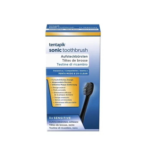 tentapik, tentapik Aufsteckbürsten sensitive black (3 Stk)