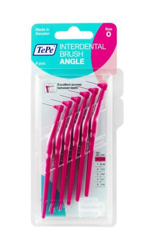 TEPE, TePe Angle Interdental Brush, 0.4mm, pink (6 Stk)