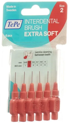 TEPE, TePe Interdental Brush 0.5mm Extra Soft rot (6 Stk)