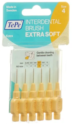 TEPE, TePe Interdental Brush 0.7mm Extra Soft gelb (6 Stk)