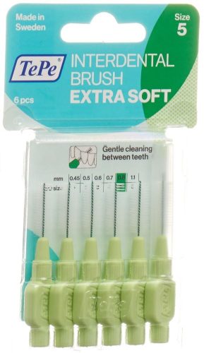 TEPE, TePe Interdental Brush, 0.8mm, Extra Soft, grün (6 Stk)