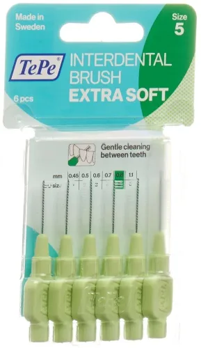 TEPE, TePe Interdental Brush, 0.8mm, Extra Soft, grün (6 Stk)