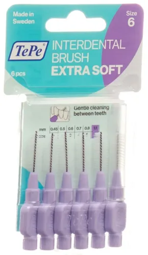 TEPE, TePe Interdental Brush 1.1mm Extra Soft violett (6 Stk)