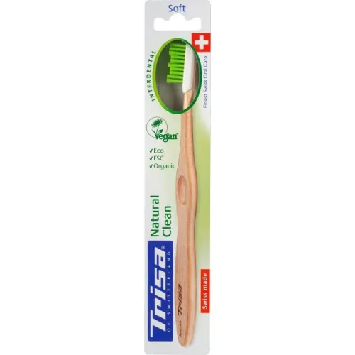 Trisa, Trisa - Holzzahnbürste Natural Clean Soft, 1 Stück