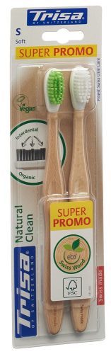 Trisa, Trisa Natural Clean Holzzahnbürste soft DUO (2 Stk)