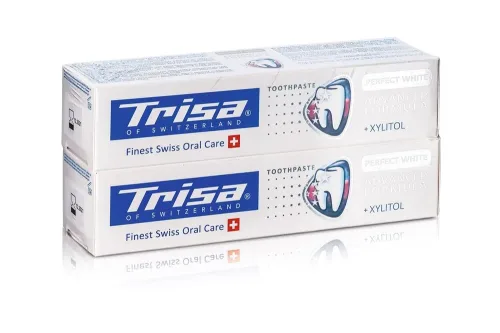 Trisa, Trisa Zahnpasta Pure White Swiss Herbs Duo (2x75ml)