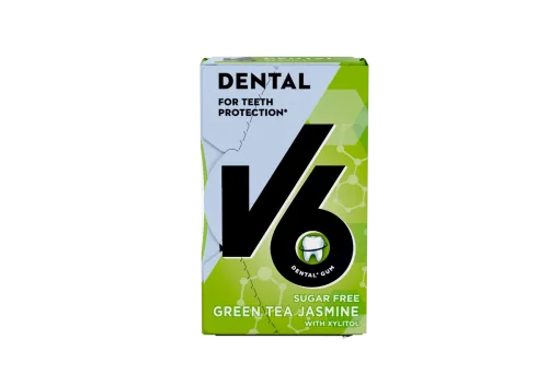 V6 Dental Care Kaugummi Green Tea Jasmine Box