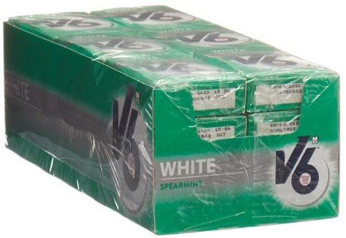 V6, V6 White Kaugummi Spearmint (24x24g)