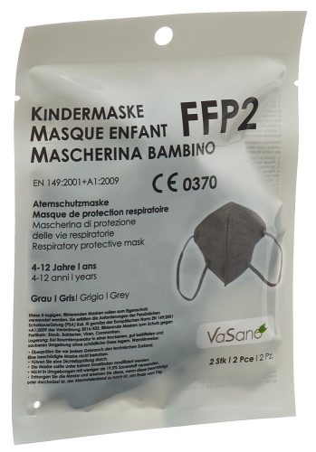 Vasano, Vasano FFP2 Atemschutzmaske grau für Kinder (2 Stk)