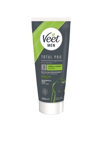 Veet, Veet Men Total Pro Haarentfernungscreme Oberkörper & Beine Tube & Spatel