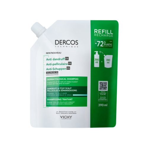 VICHY, VICHY - Dercos Eco-Refill Anti-Schuppen-Shampoo für normales bis fettiges Haar, 390 ml
