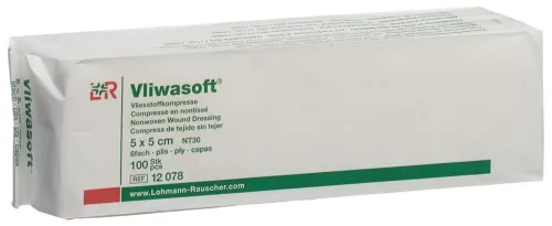 Vliwasoft, Vliwasoft Vliesstoffkompresse 5x5cm, 6-lagig (100 Stk)