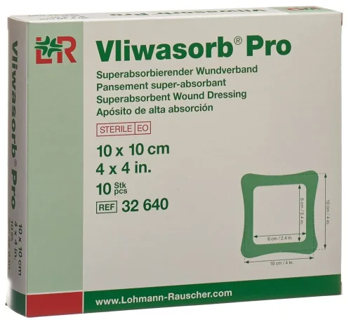 Vliwasorb, Vliwasorb Pro Wundverband 10x10cm (10 Stk)