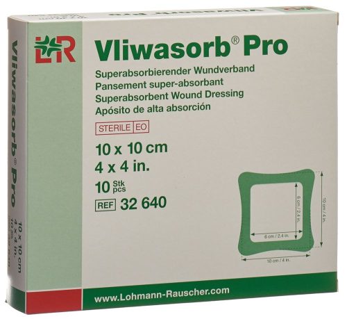 Vliwasorb, Vliwasorb Pro Wundverband 10x10cm (10 Stk)