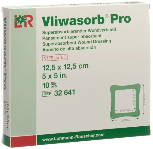 Vliwasorb, Vliwasorb Pro Wundverband 12.5x12.5cm (10 Stk)