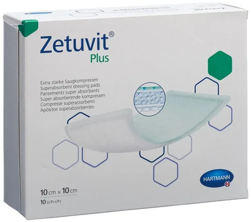Zetuvit, ZETUVIT Plus Absorptionsverband 10x10cm (10 Stk)