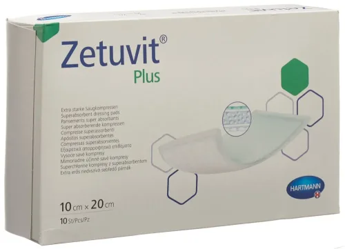 Zetuvit, ZETUVIT Plus Absorptionsverband 10x20cm (10 Stk)