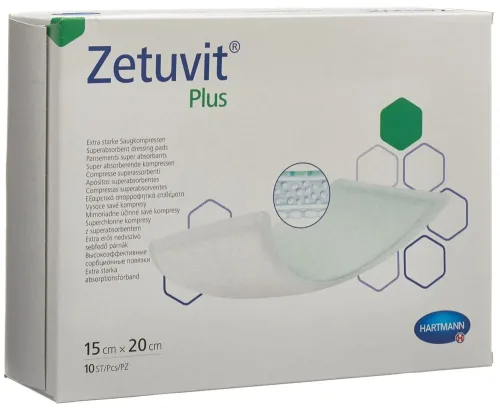 Zetuvit, ZETUVIT Plus Absorptionsverband 15x20cm (10 Stk)