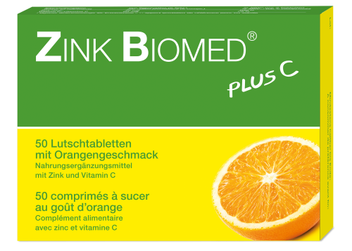 Biomed, Zink Biomed Plus C Lutschtabletten, Orange (50 Stk)